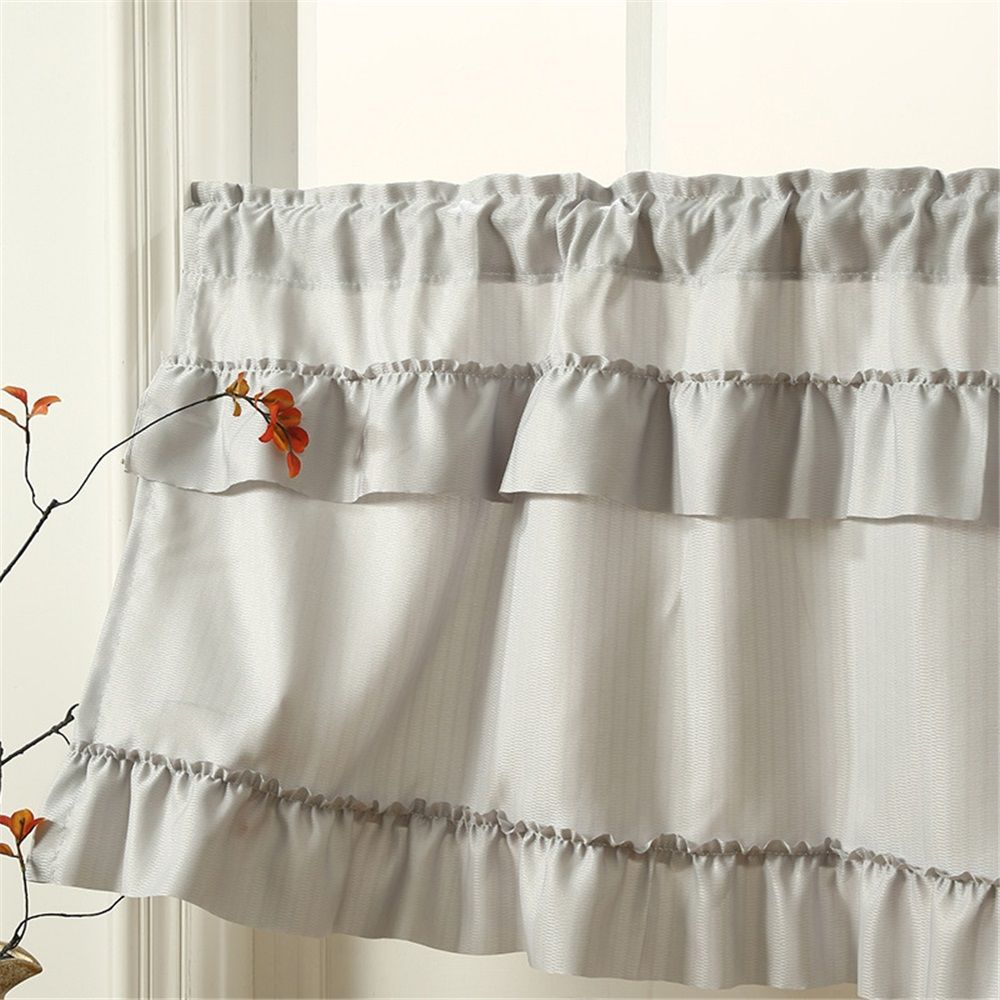 Phantom yarn ruffle edge finished product decoration short curtain half view 4