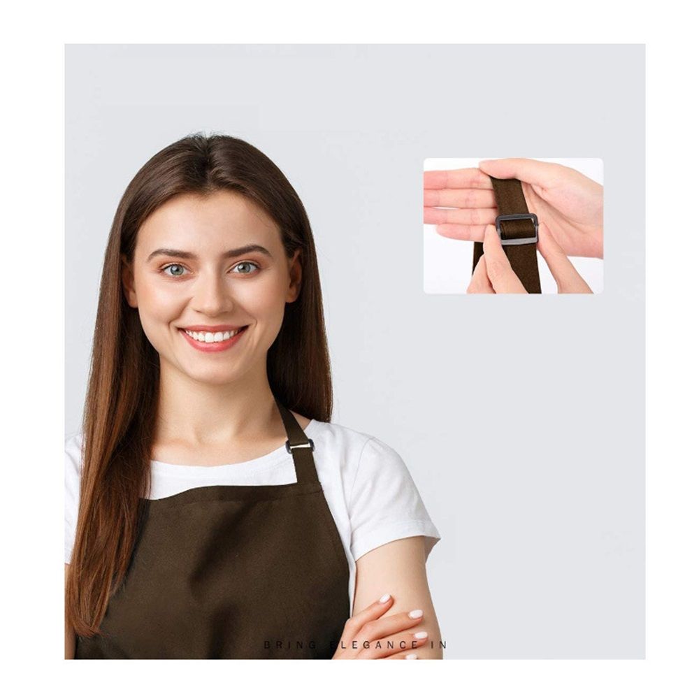 Kitchen Apron Waterdrop Resistant Cotton Apron with adjustable Aprons for view 2