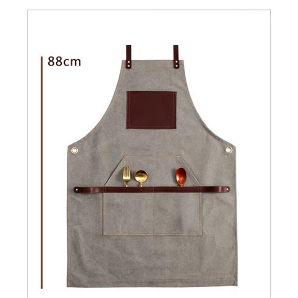 Canvas apron with adjustable cross straps Thick canvas apron view 5
