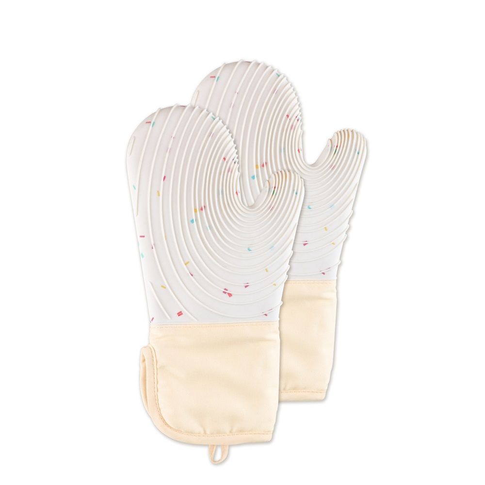 Set of 2 Silicone Oven Mitts Waterproof Shell Oven Mitts for Kitchen for Heat