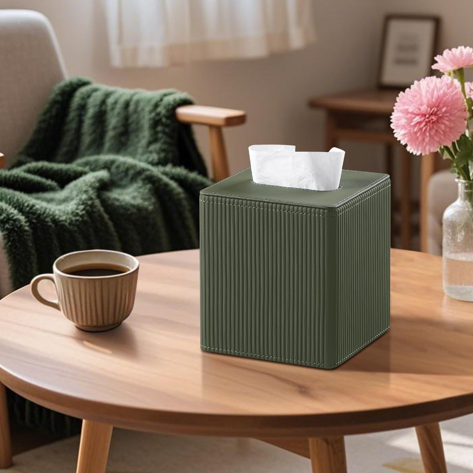 Tissue Box Cover Square with Magnetic Closure view 4
