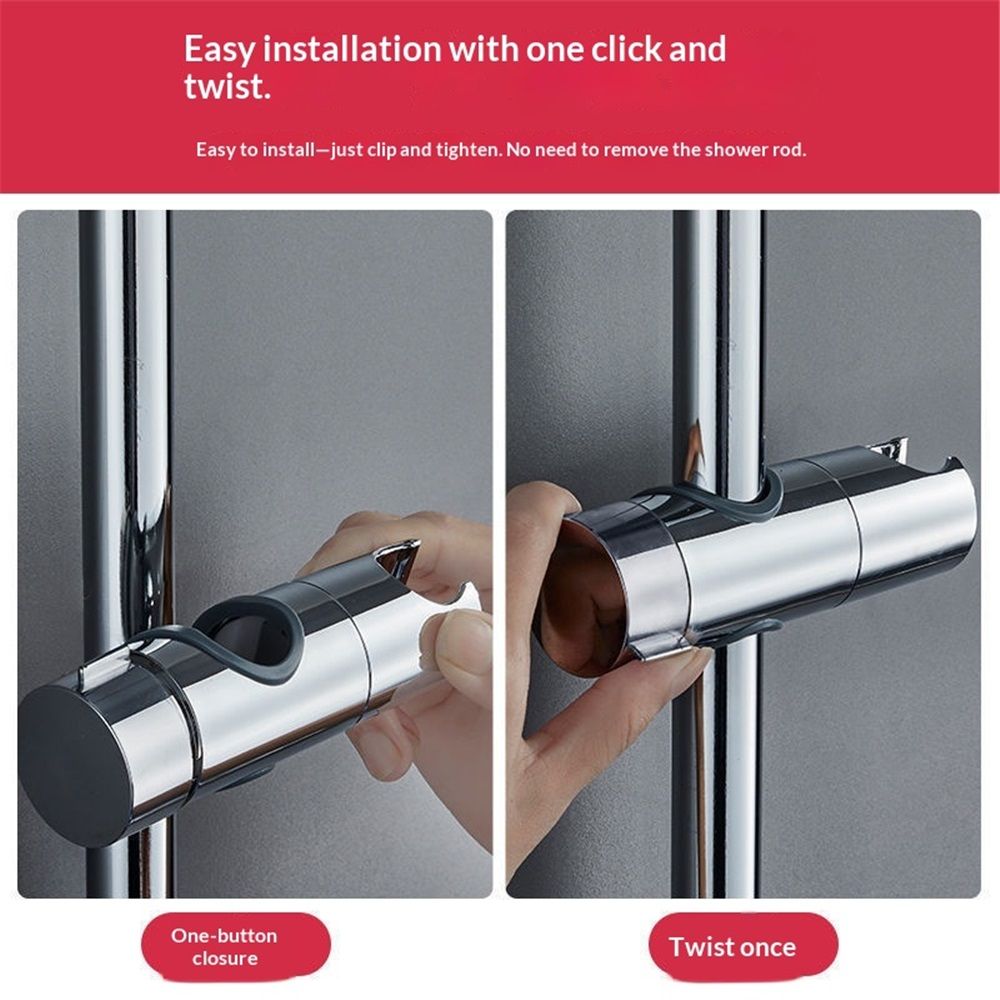 2 pack Adjustable Shower Head Holder for Slide Bar Slider Clamp Bathroom view 4
