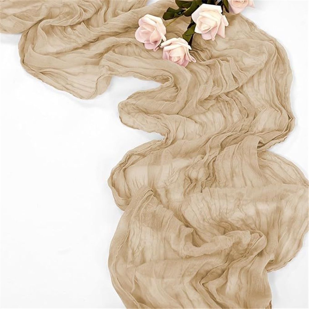 2 pack tablecloth 10FT Rustic & Boho Farmhouse Gauze Cheese for Easter Spring — image 1