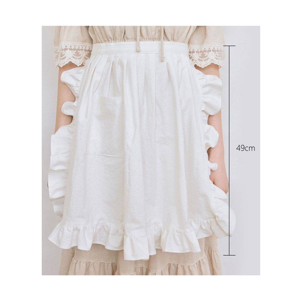 2 pack Waist Apron Cute Retro Vintage Half Apron Cooking Kitchen Ruffle Maid view 4