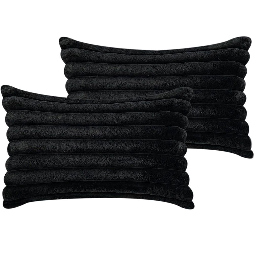 Fur Plush Lumbar Throw Pillow Covers 12x20 Set of 2 — image 1