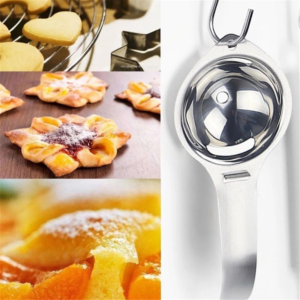 2 pack Egg Separator Egg Yolk White Separator Stainless Steel Egg White Yolk view 5