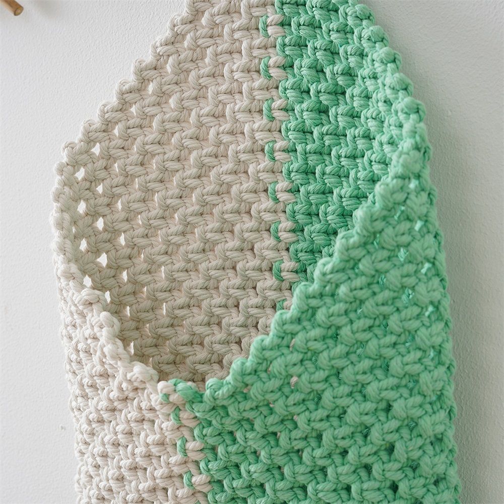 Wall Hanging Basket Decor - Boho Wall Basket Decor - Mail Organizer Wall Mount view 3