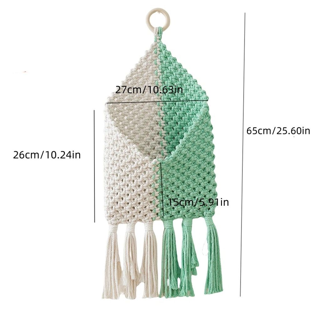 Wall Hanging Basket Decor - Boho Wall Basket Decor - Mail Organizer Wall Mount view 4