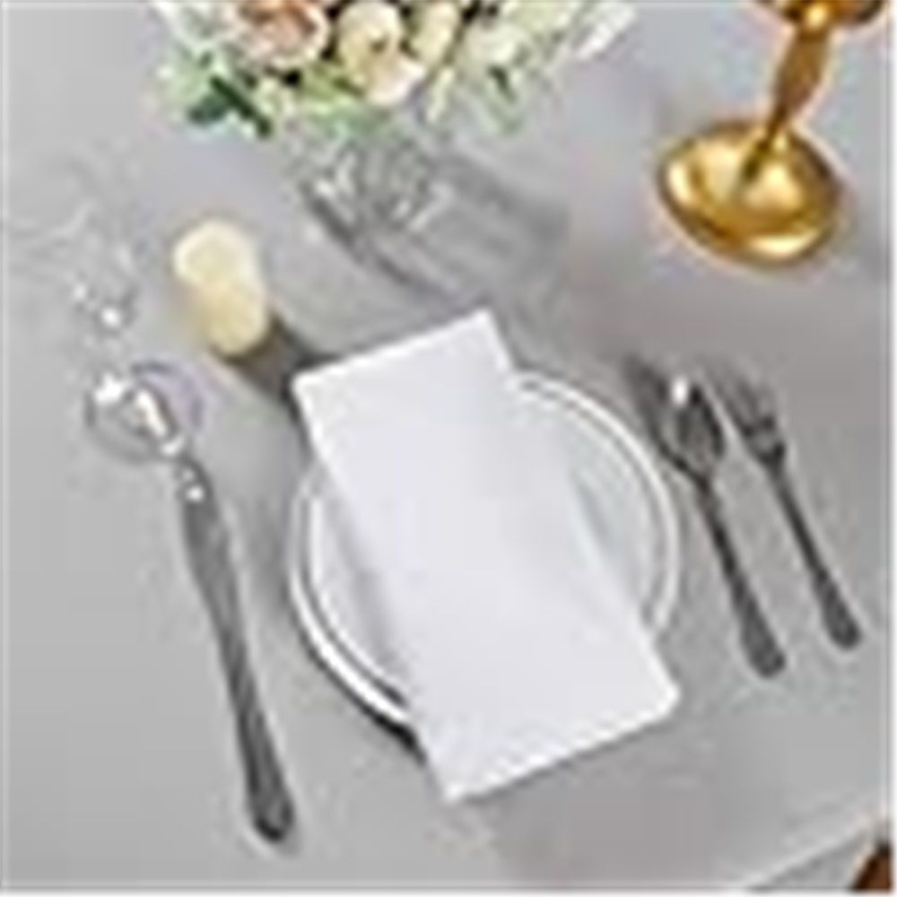 24 Pack, White Cloth Napkins 17x17 Inches, Polyester Hemmed Edges, Washable view 5