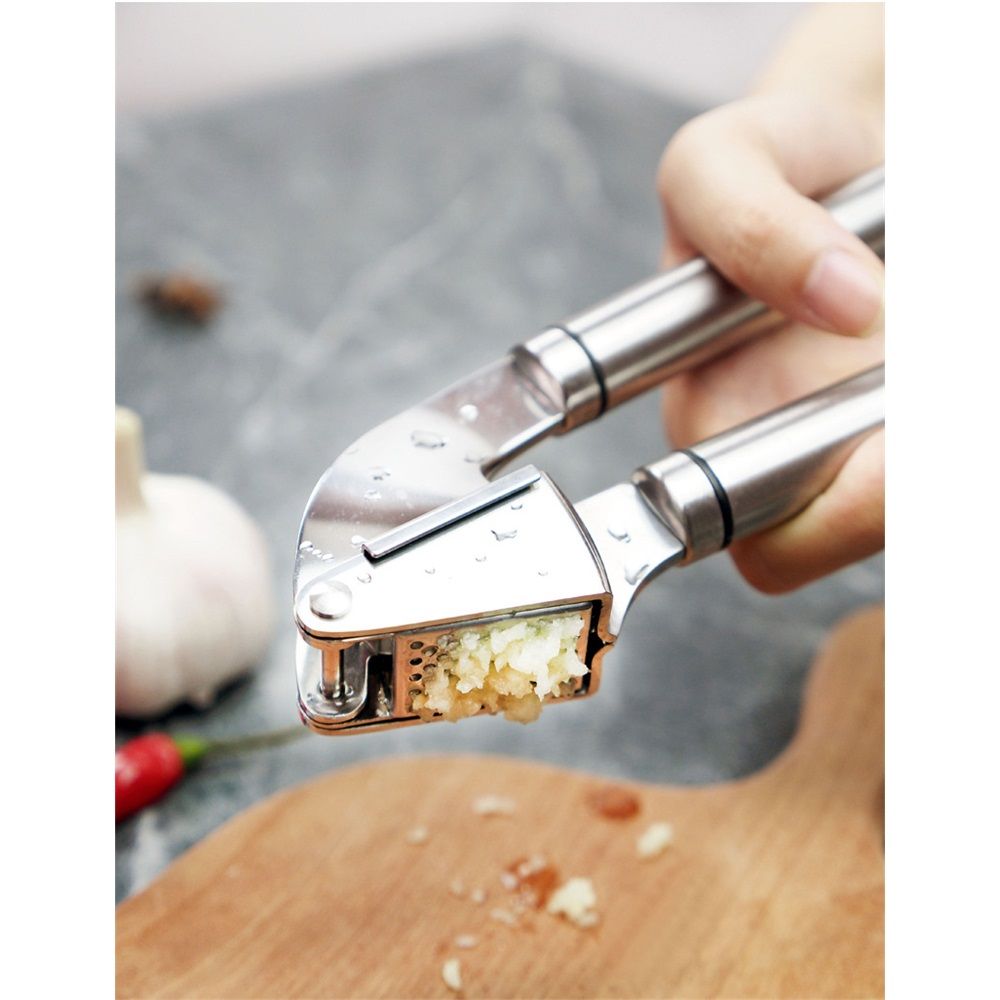 Garlic Press Stainless Steel - Premium Professional Grade Garlic Mincer view 2