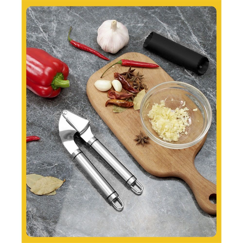 Garlic Press Stainless Steel - Premium Professional Grade Garlic Mincer view 3
