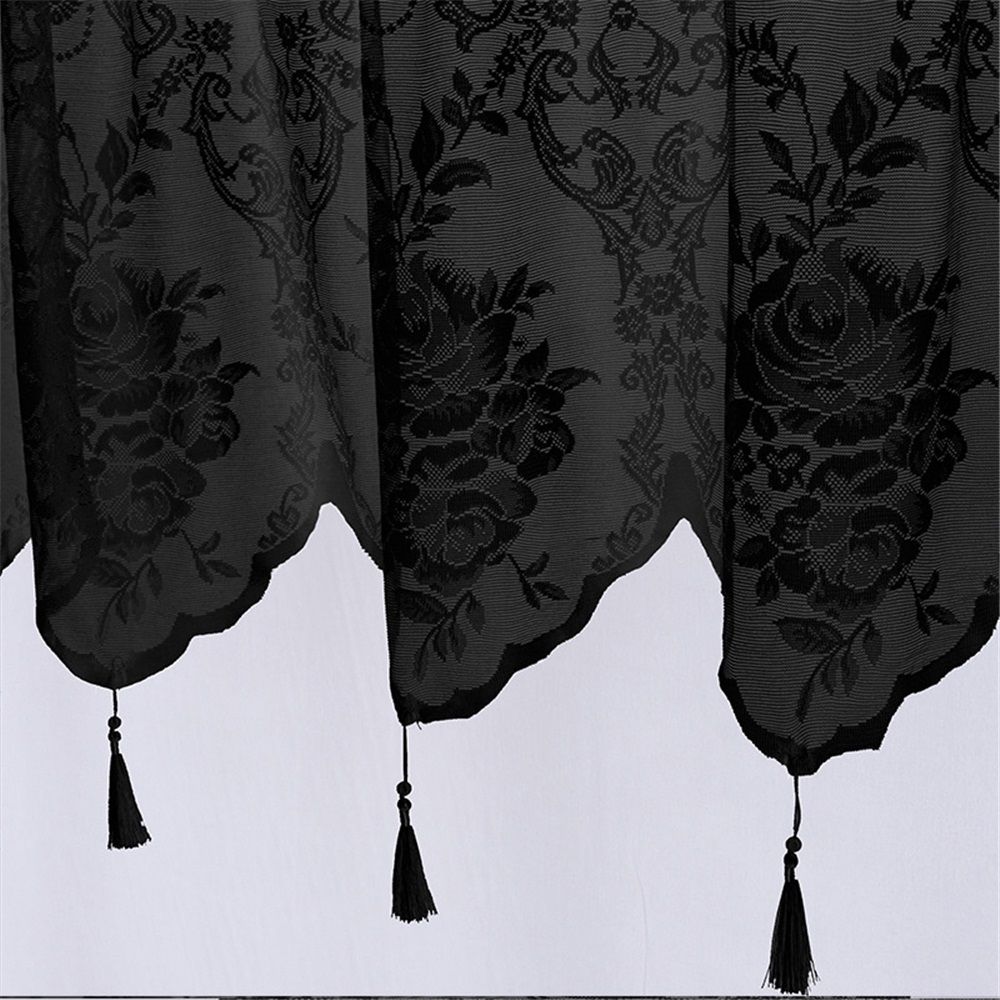 Sheer Embroidered Flowers Leaves Vine Window Treatment Valance Great for view 3