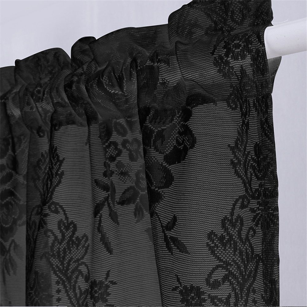 Sheer Embroidered Flowers Leaves Vine Window Treatment Valance Great for view 4