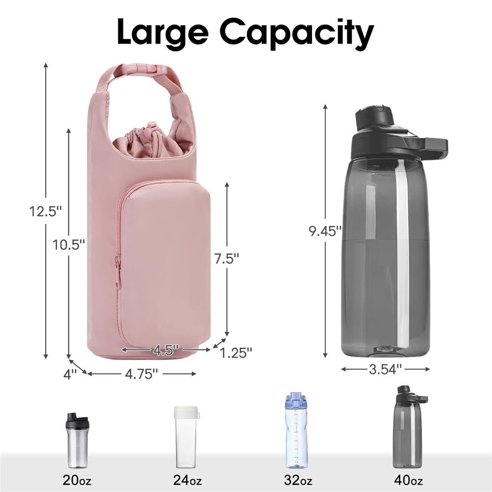 Water Bottle Carrier Bag with Phone Pocket Tumbler Insulated Water Bottle view 4
