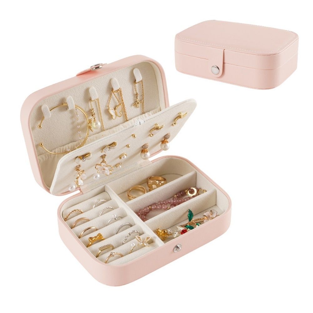 Travel Jewelry Case, PU Leather Travel Jewelry Box with Earring Holder — image 1