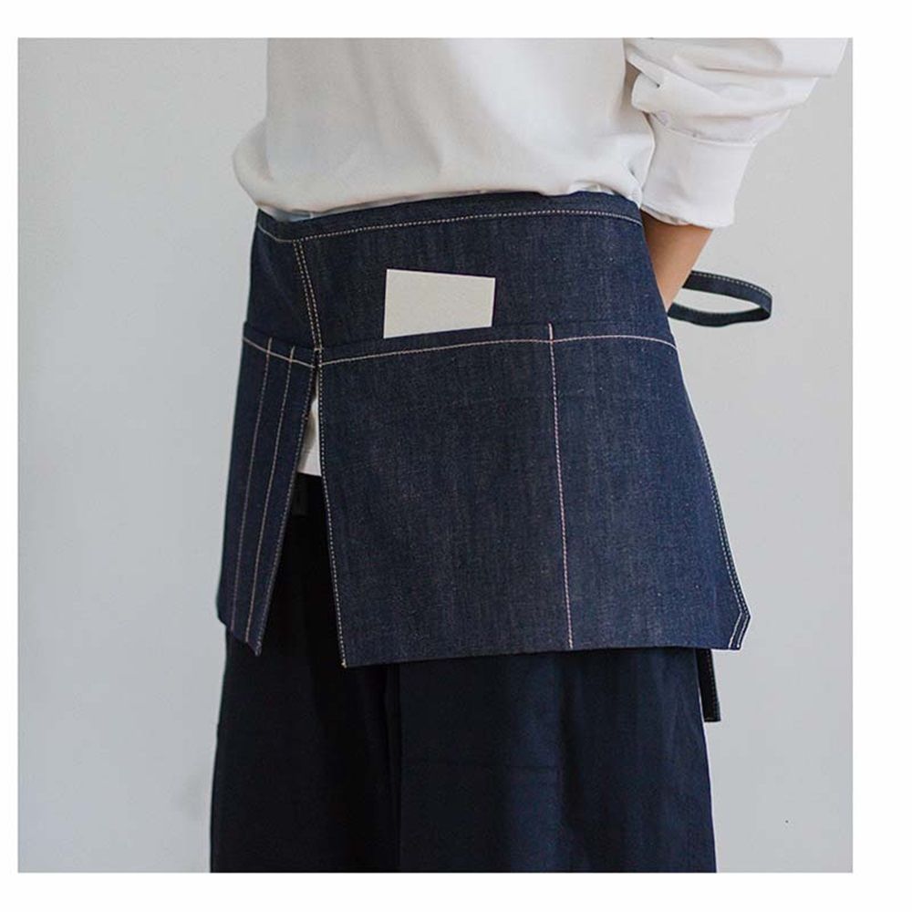 Unisex denim Waist Apron with Pocket Waitress Apron Half Apron Server Aprons view 3