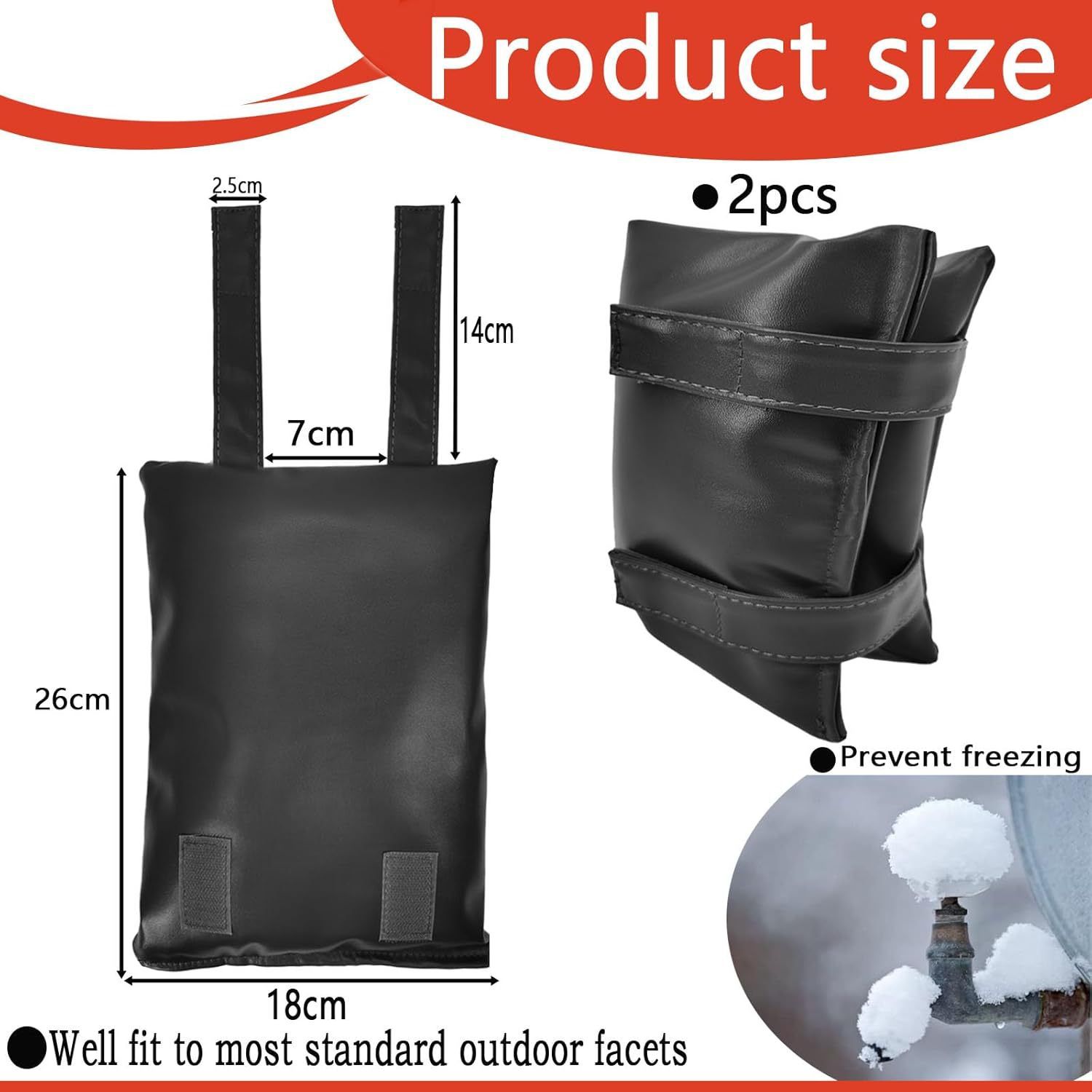 Outdoor Faucet Covers,2 PCS Tap Insulated Protection with Magic Sticker for view 5