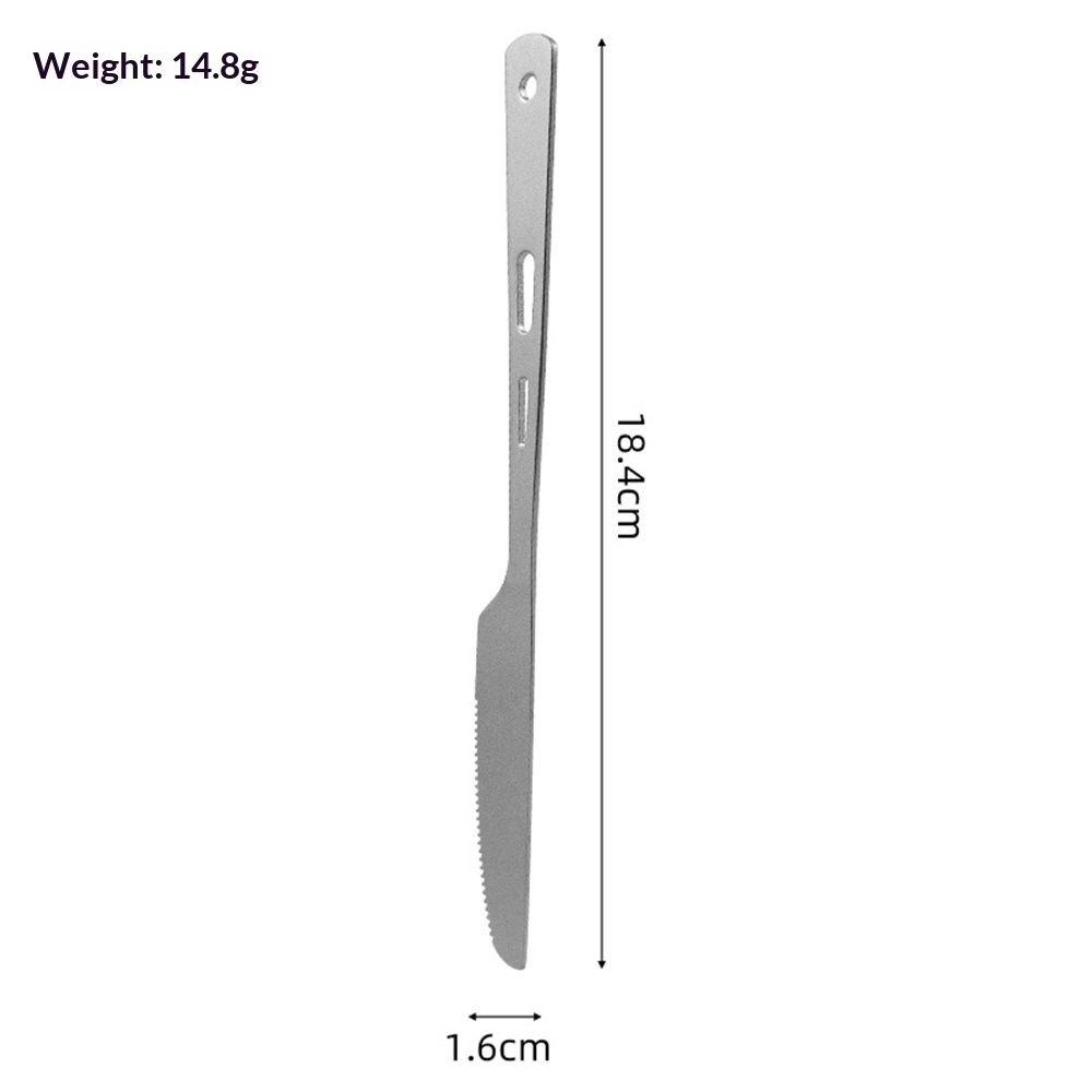 Pure titanium knife, fork, spoon, outdoor tableware, tra view 5