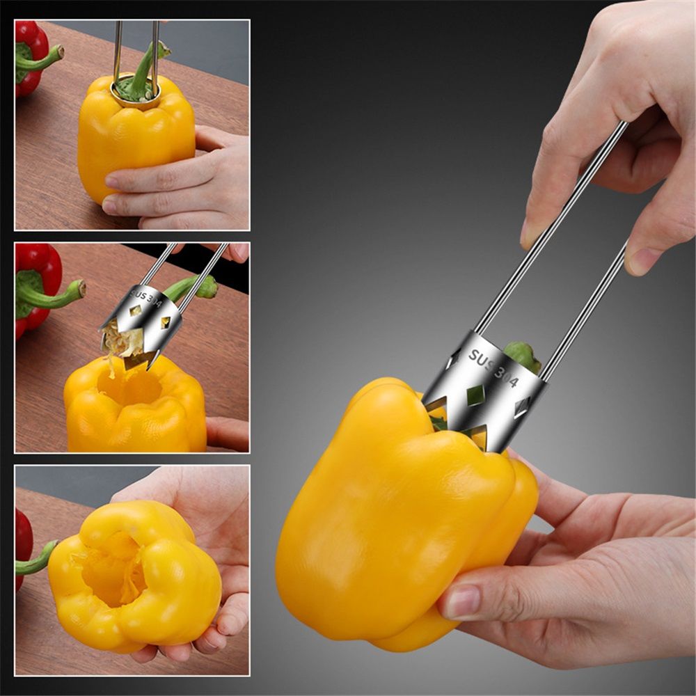 2pcs Fruit Core Remover - Stainless Corer - Cabbage Onion Cucumber Corers view 4