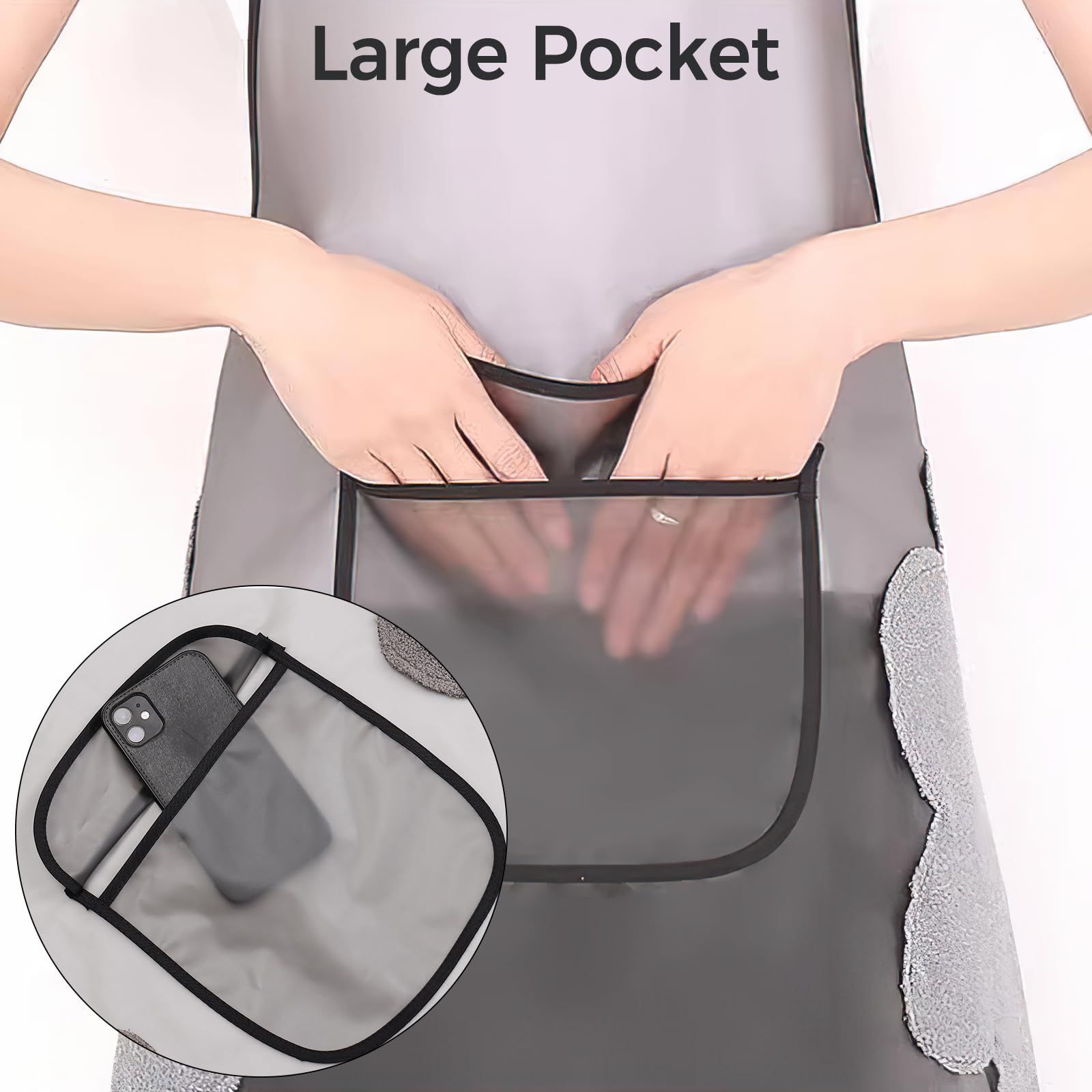 2-Pack Waterproof Kitchen Aprons with Pocket & Hand Towels view 3