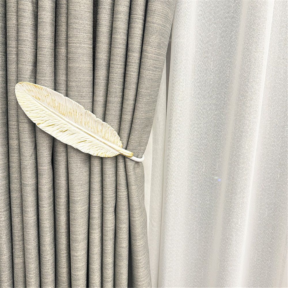 Curtain Tiebacks white Vintage Big Leaf Design Curtain Holdbacks Curtain view 4