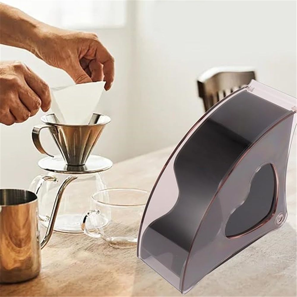 Coffee Filter Holder Stand with Dustproof Lid - Holds Filters view 4