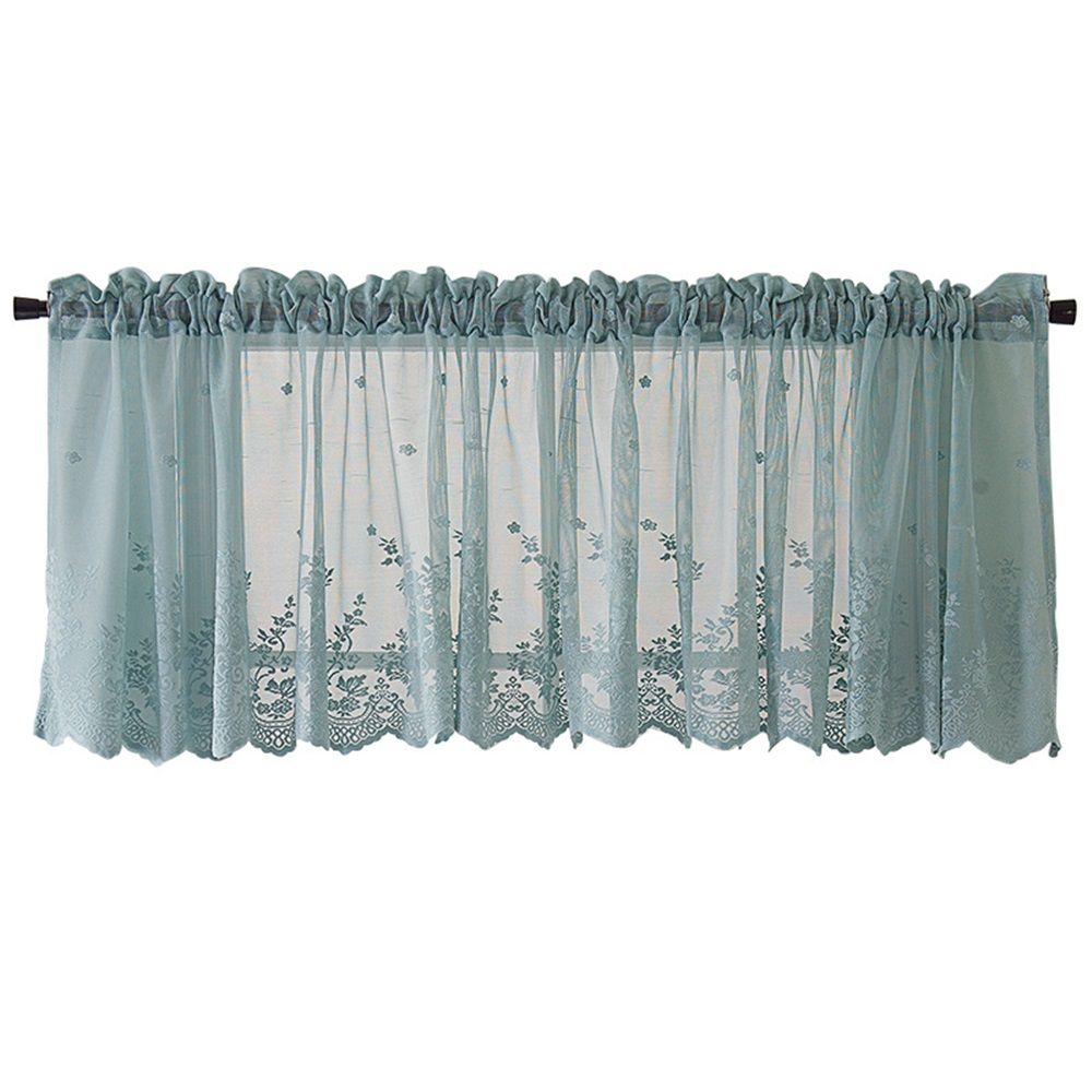 Blue Sheer Valance Curtain for Windows — image 1
