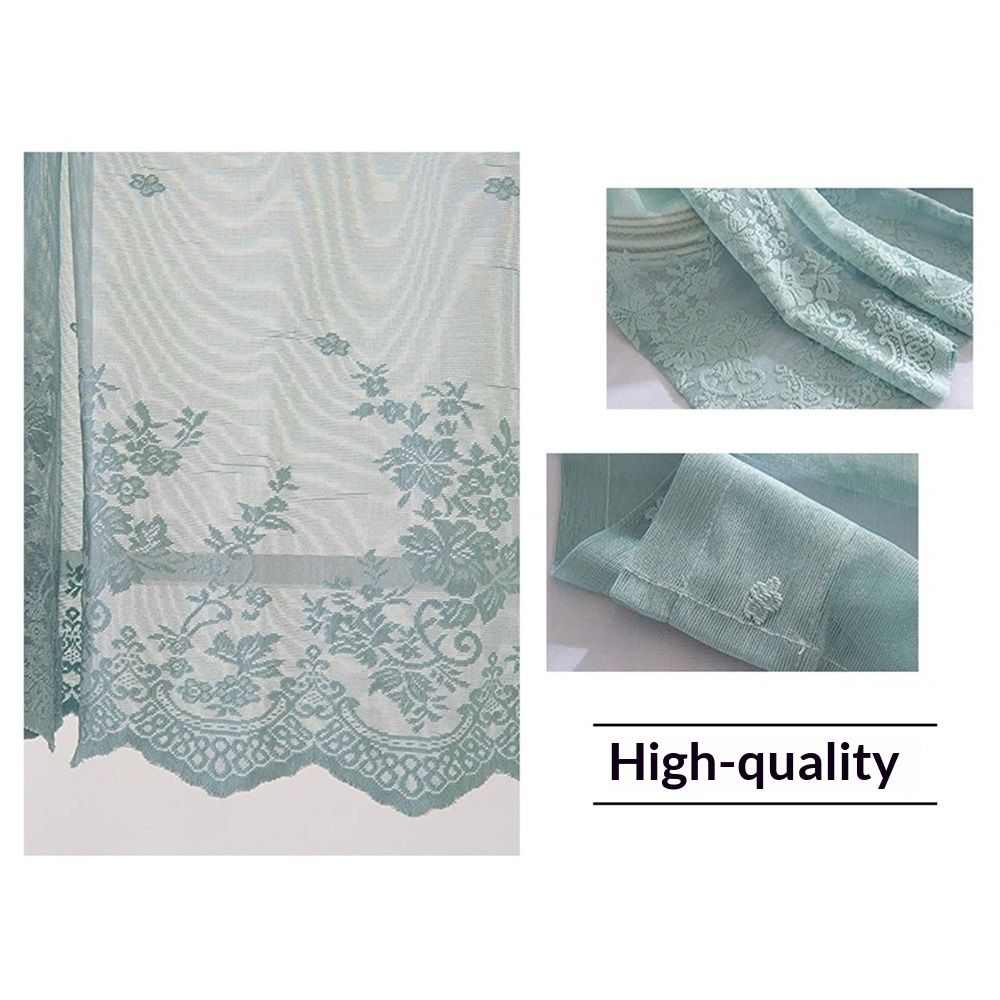 Blue Sheer Valance Curtain for Windows view 5