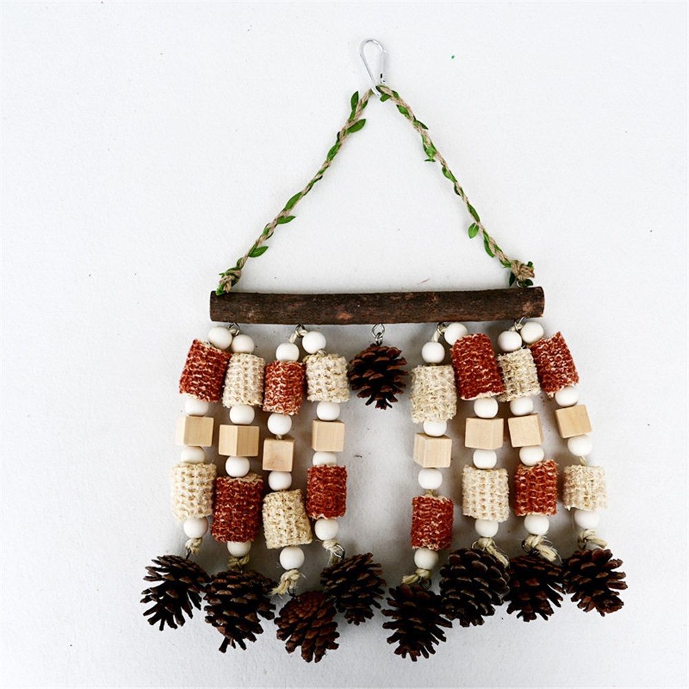 ird Parrot Chewing Toy - Multicolored Natural Wooden Blocks Bird Parrot