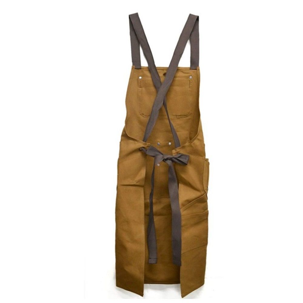 Waxed Canvas Apron - Full-Body Canvas Work Apron –– Utility DIY Accessory & view 4
