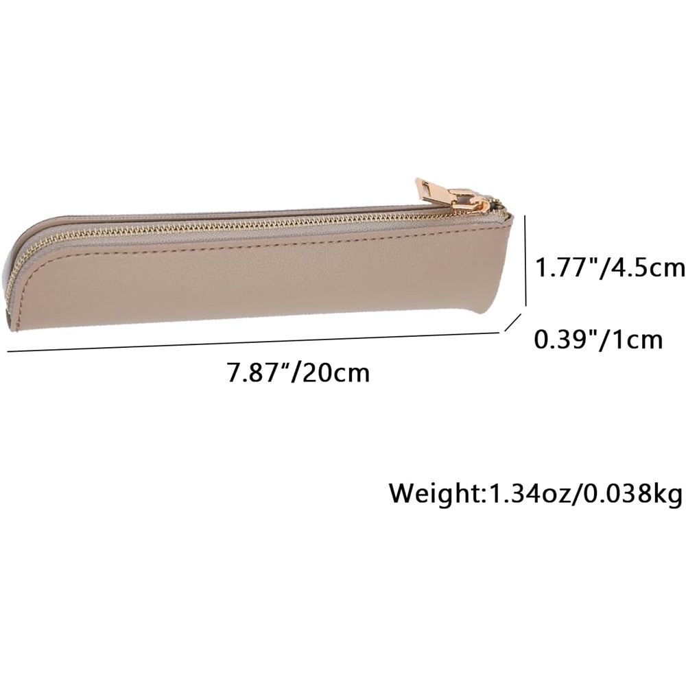 Faux Leather Pencil Case Cute Thin Slim Pouch Simple and Stylish Lightweight view 5