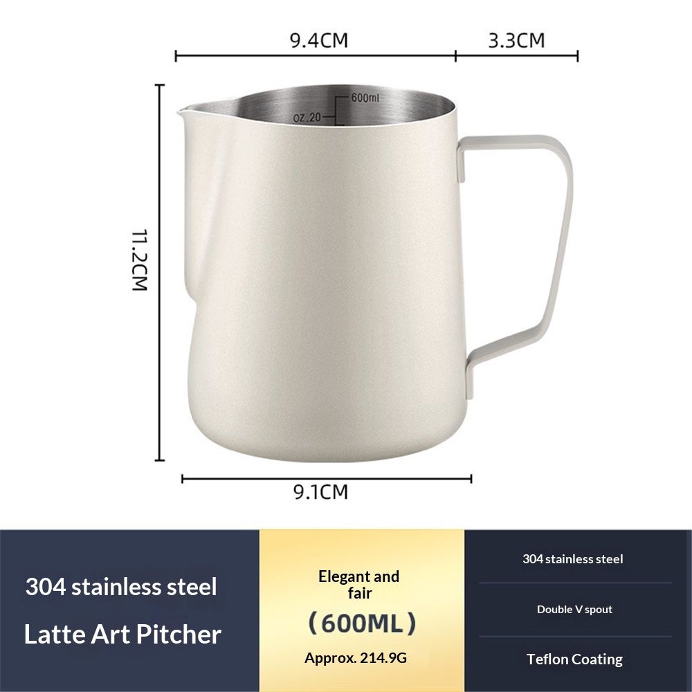 Milk Frothing Pitcher,(600ml) Steaming Pitchers,Stainless Steel Milk view 5