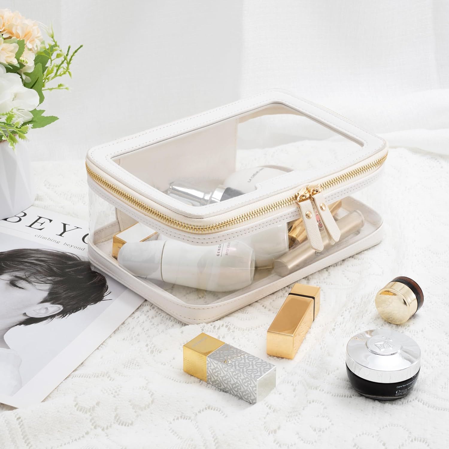 Clear Makeup Case Toiletry Bag Multipurpose Travel Makeup Train Case Portable view 2
