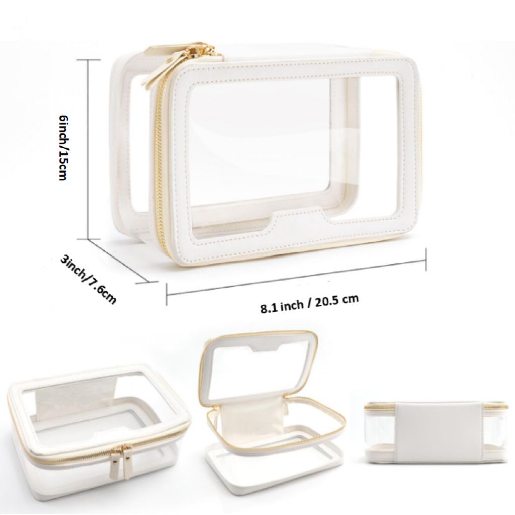 Clear Makeup Case Toiletry Bag Multipurpose Travel Makeup Train Case Portable view 5