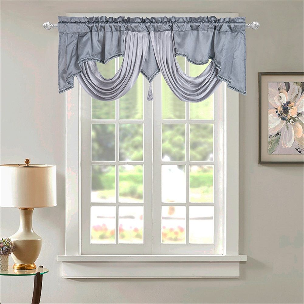 Wave curtain head curtain 140 * 45cm. Made of polyester fabric with soft satin view 2