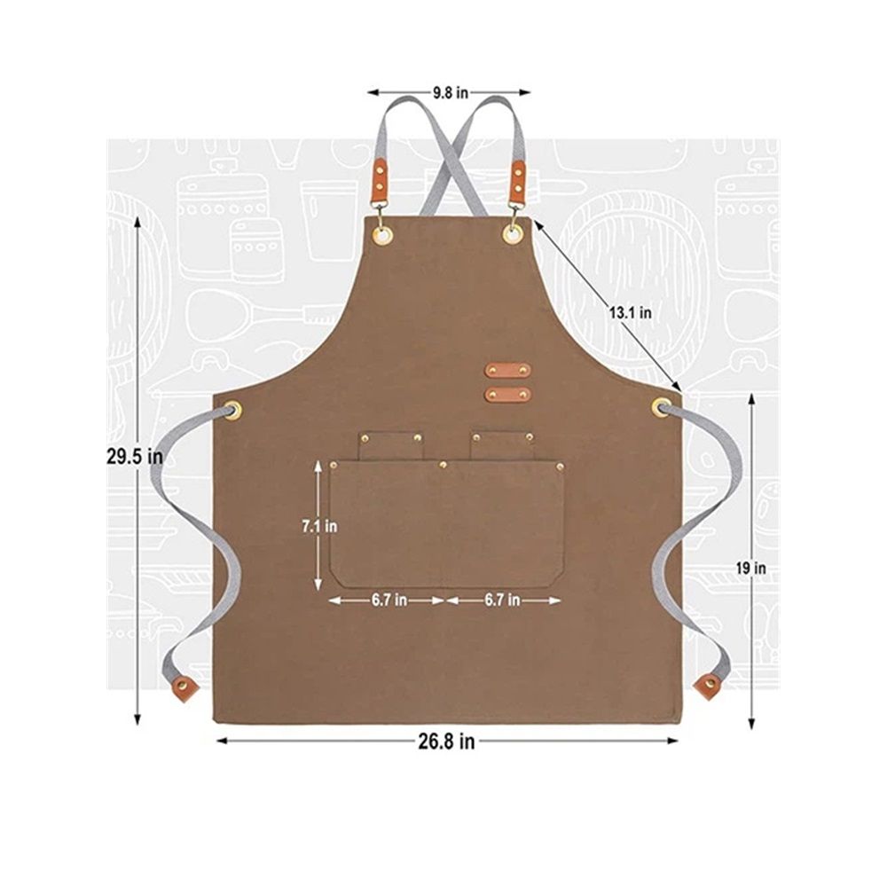 Chef Apron with Cross Back Straps for Men Women view 5