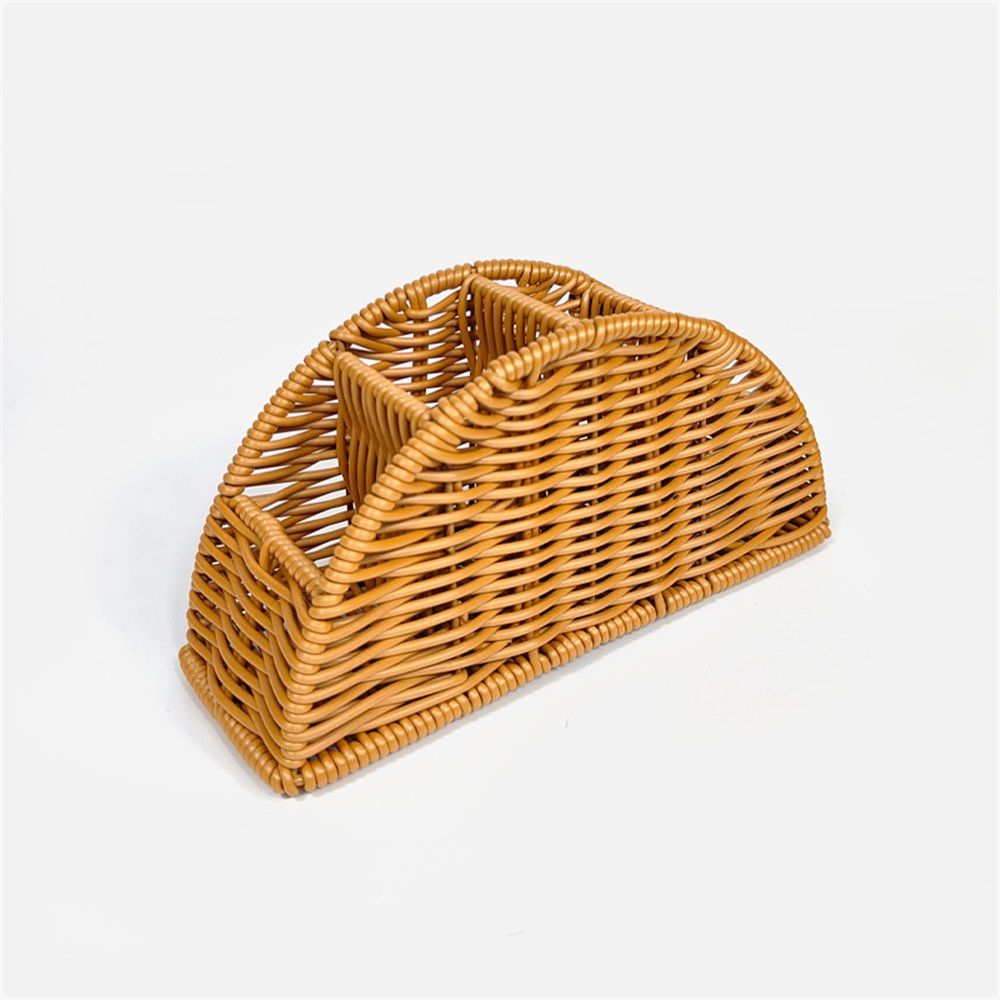 Remote Control Holder, Wicker Desk Organizer Basket for TV Remotes, Office — image 1