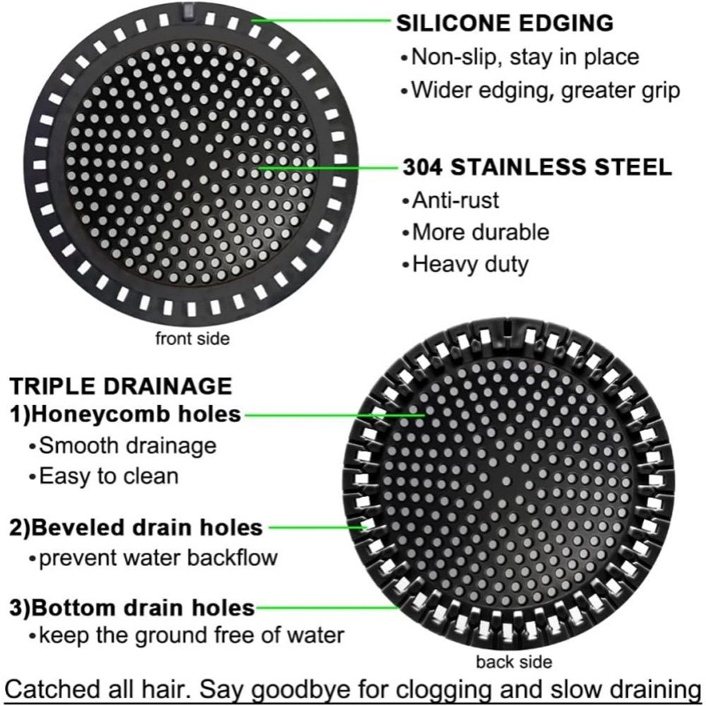 2 pack Oversized Drain Strainer for Bathtub view 3