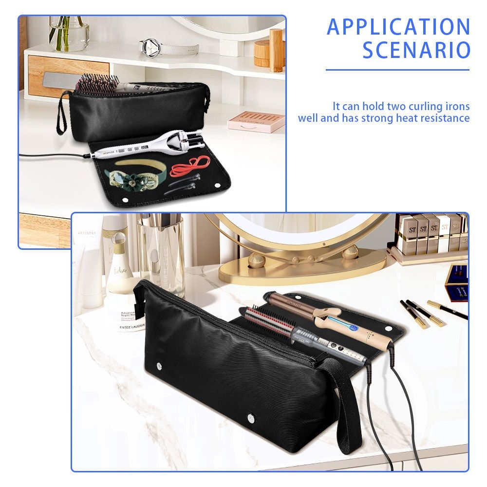 Hair Tools Travel Bag with Heat Resistant Mat - Hair Tool Organizer Case for view 5
