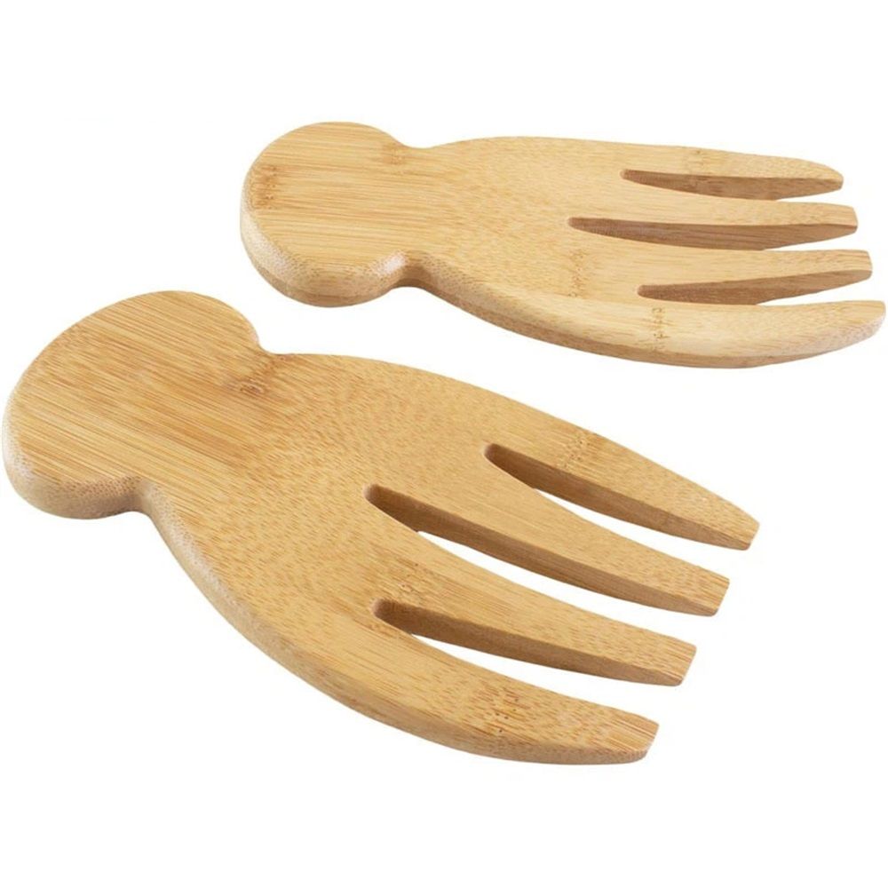 2 pack Home Salad Hands – bamboo-made Salad Serving Utensils for Tossing & Serving view 2