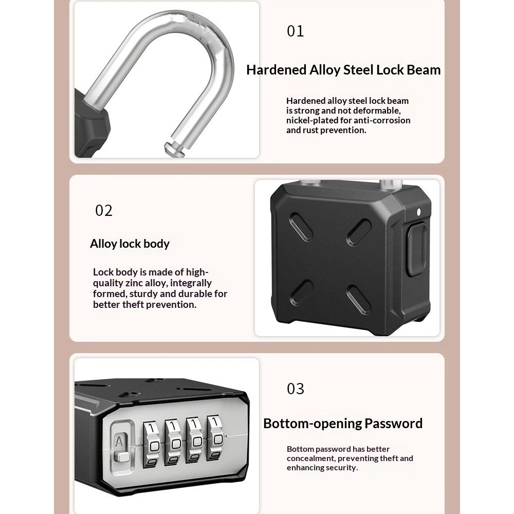 1 Pack Heavy Duty 4 Digit Combination Lock view 4