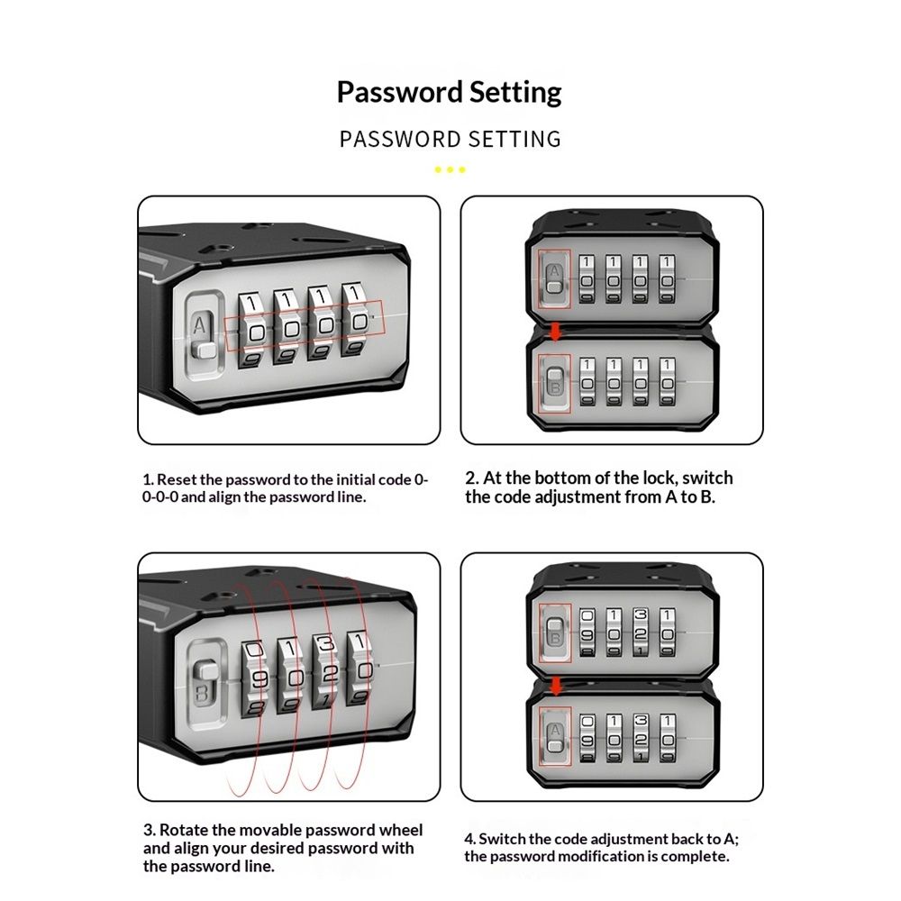 1 Pack Heavy Duty 4 Digit Combination Lock view 5