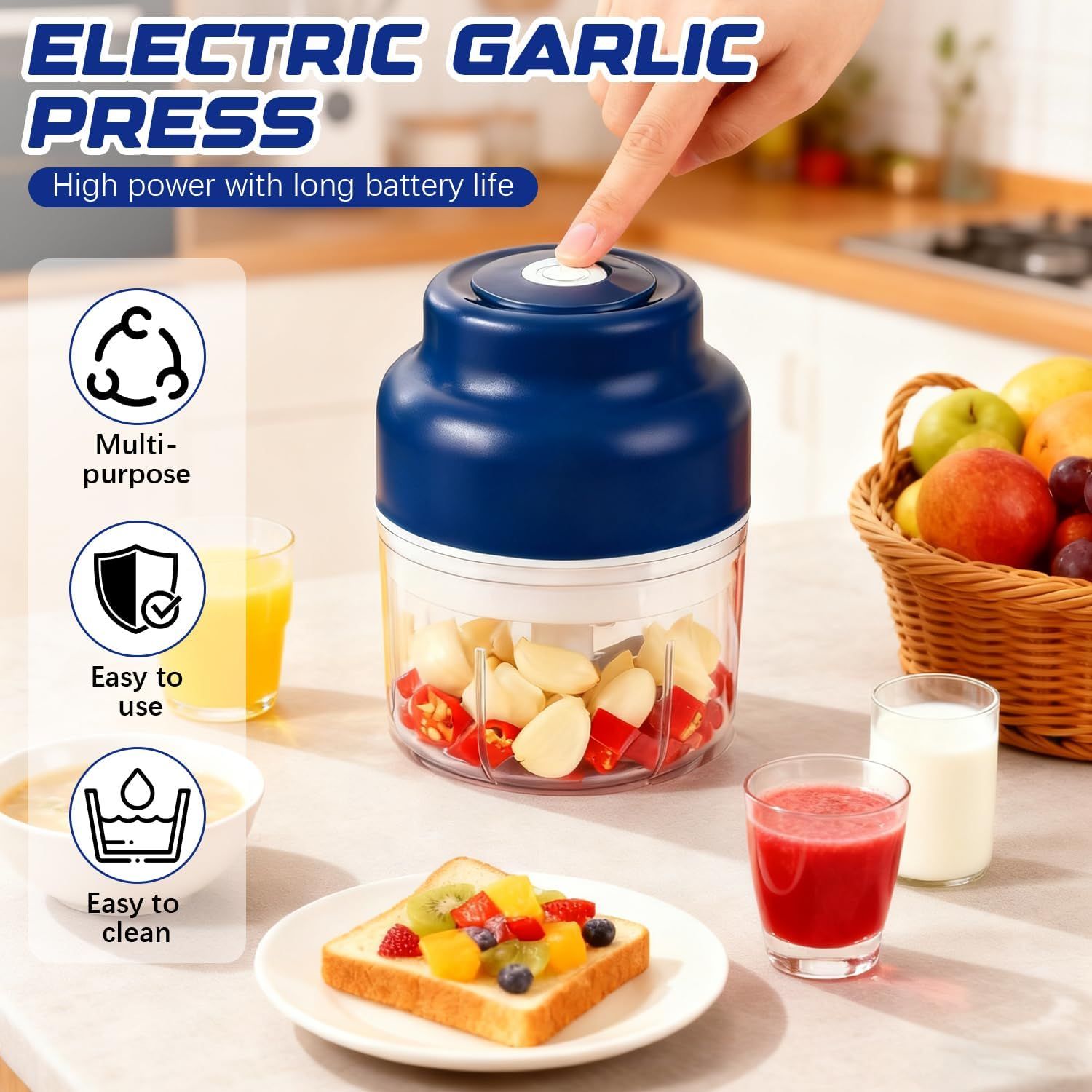Electric Mini Garlic Chopper view 2