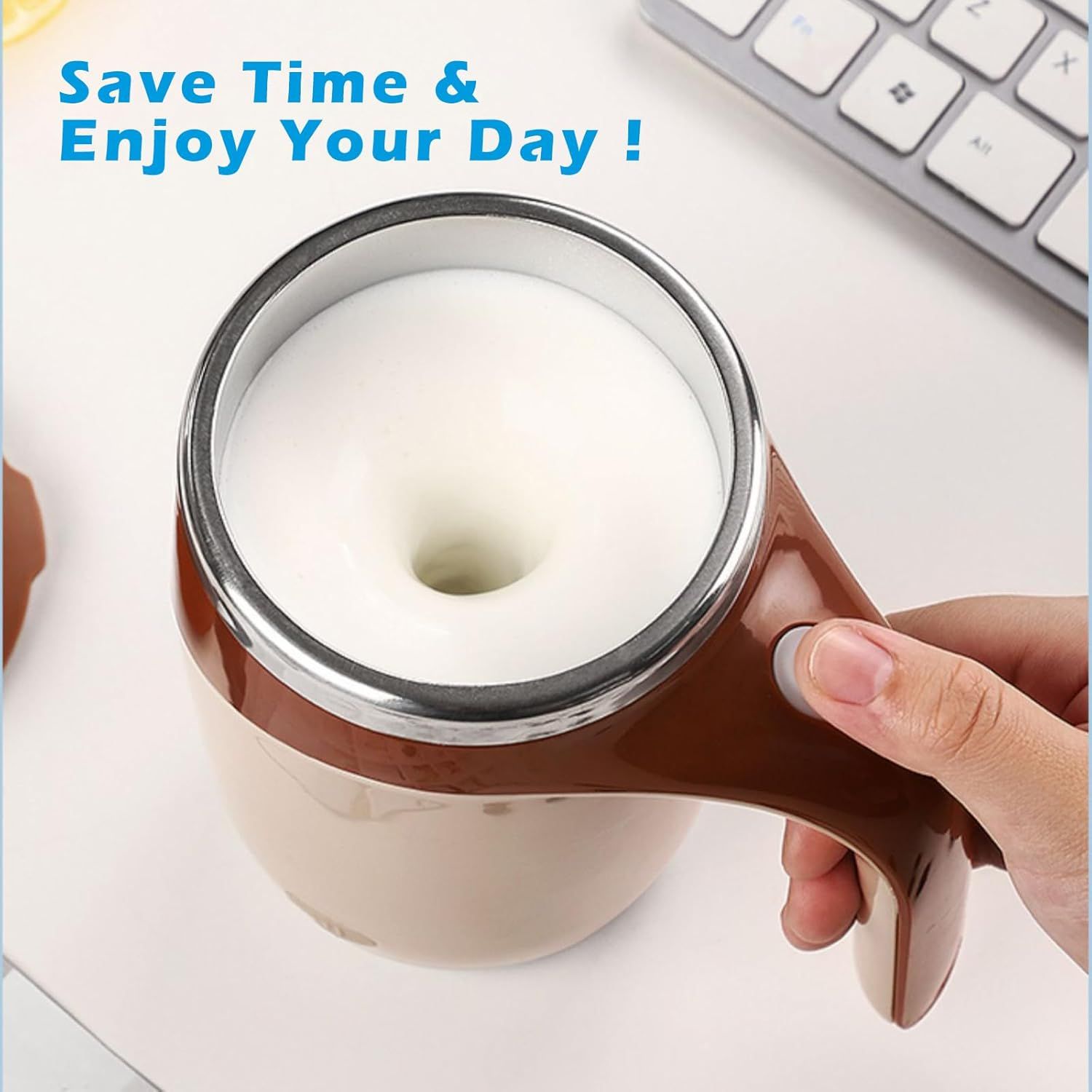 Self Stirring Mug - Rechargeable Automatic Magnetic Electric Coffee Mug view 2