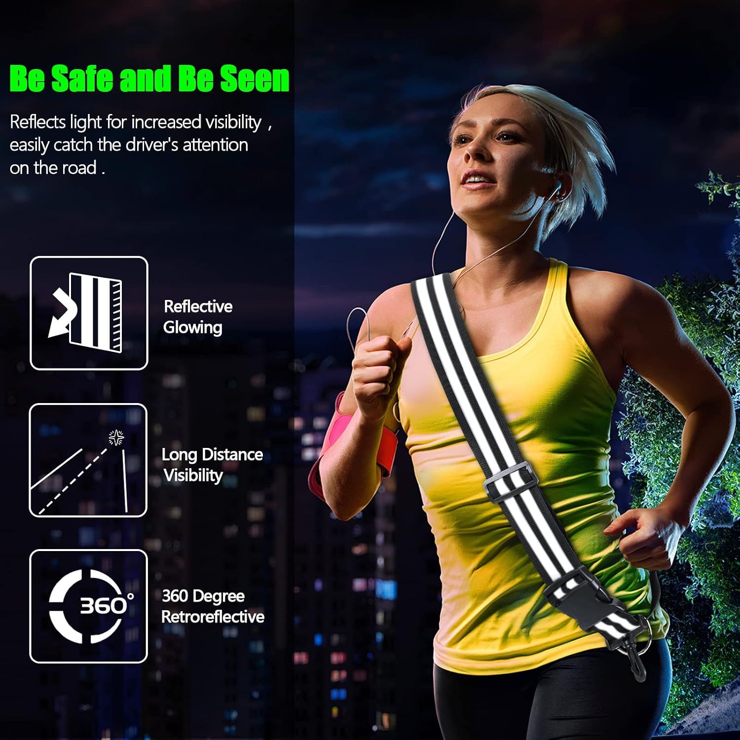 Reflective Sash Running Gear High Visibility Safety Reflective Jacket view 4