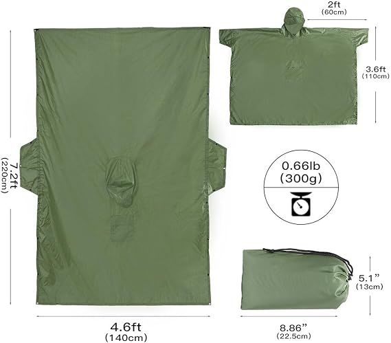 Hooded Rain Poncho for Adult with Pocket view 5