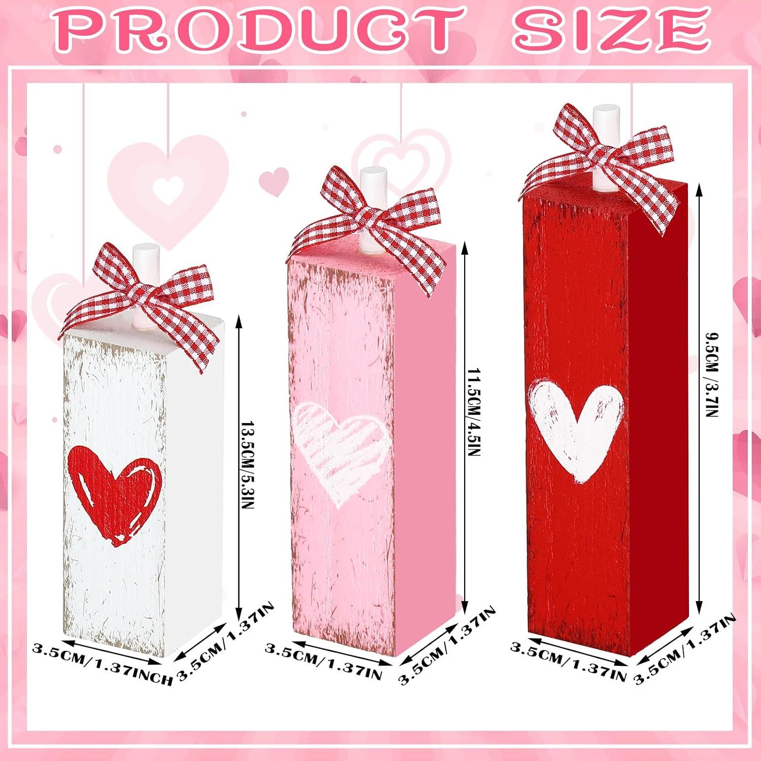 Valentine's Day Decorations for Home Valentines Table Block Sign Valentine view 2