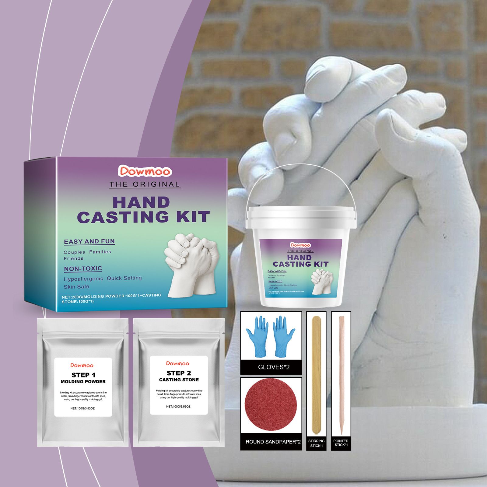 Hand Casting Kit – The Original Hand Mold Kit for Couples – Christmas Gifts view 4
