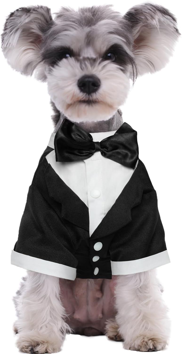 Dog Tuxedo,Dog Wedding Suit with Bow Tie Formal Dogs Tux Pet Wedding Party — image 1