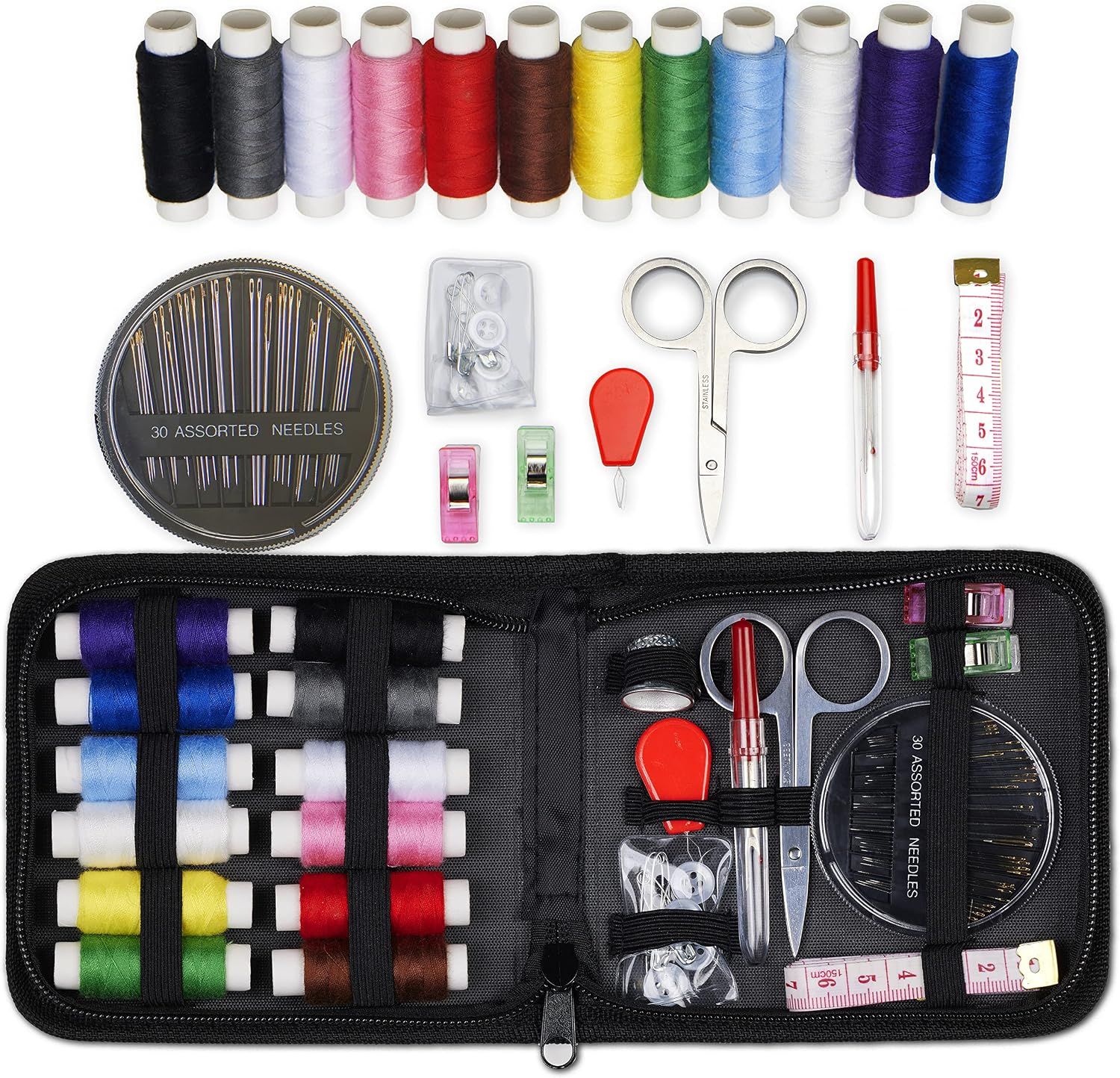 Travel Sewing Kit, 63-Piece Portable Kit for Travel, Includes Scissors — image 1